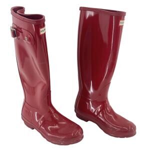Hunter Red Rubber Knee High Rain Boots Women’s Size 6 Preowned